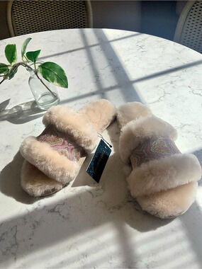 EMU Australia Patsy Paisley Shearling Slippers US 7 NWT